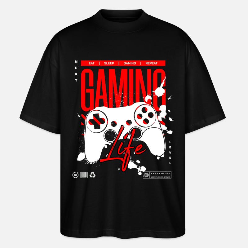 Next Level Gaming Life Controller T-Shirt - Stanley/Stella Oversized Unisex Bio T-Shirt Blaster 2.0 - Schwarz