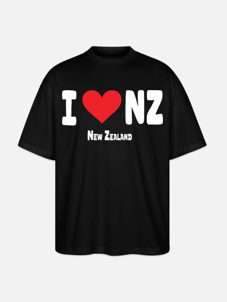 Ich liebe Neuseeland - Stanley/Stella Oversized Unisex Bio T-Shirt Blaster 2.0 - Schwarz