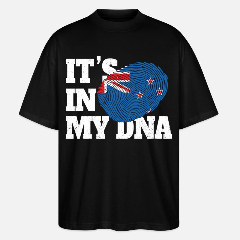 C’est dans mon ADN Nouvelle-Zélande - T-shirt bio Blaster 2.0 coupe oversize Stanley/Stella Unisexe - noir