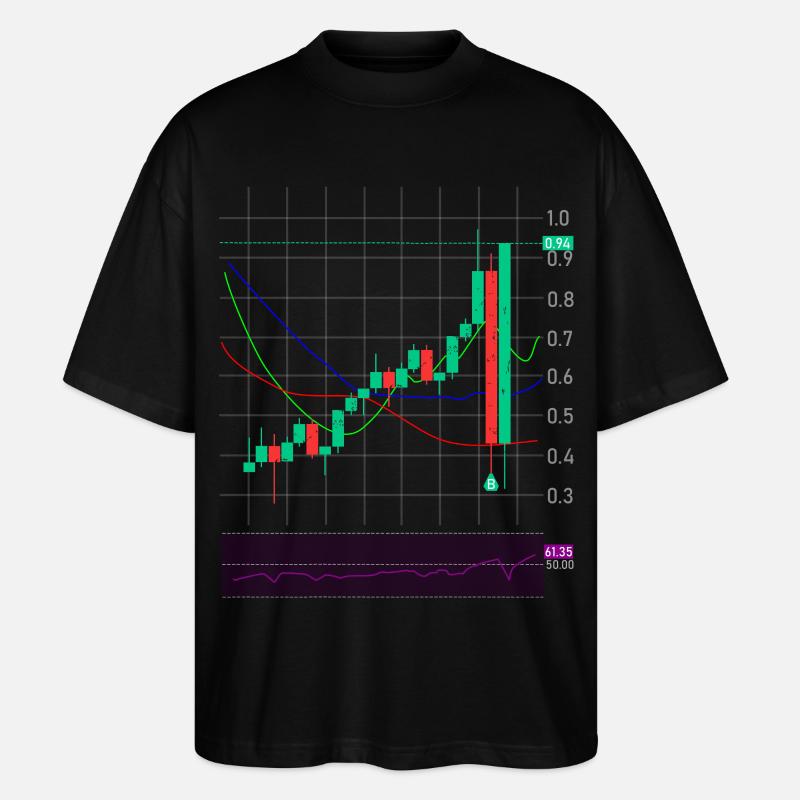 Trading Börse Krypto Aktien - Stanley/Stella Oversized Unisex Bio T-Shirt Blaster 2.0 - Schwarz