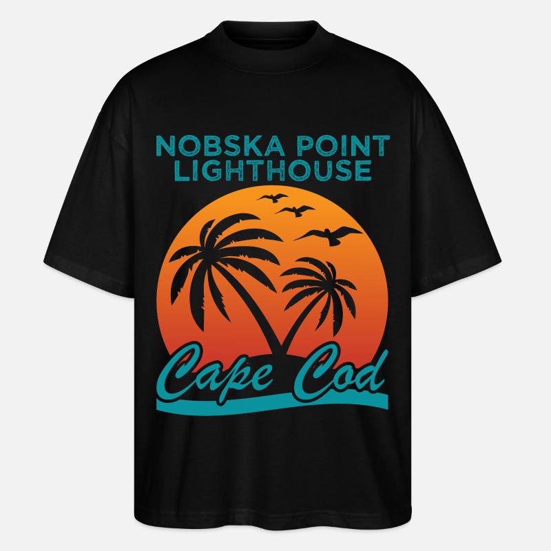 Nobska Leuchtturm Cape Cod Hemd - Stanley/Stella Oversized Unisex Bio T-Shirt Blaster 2.0 - Schwarz