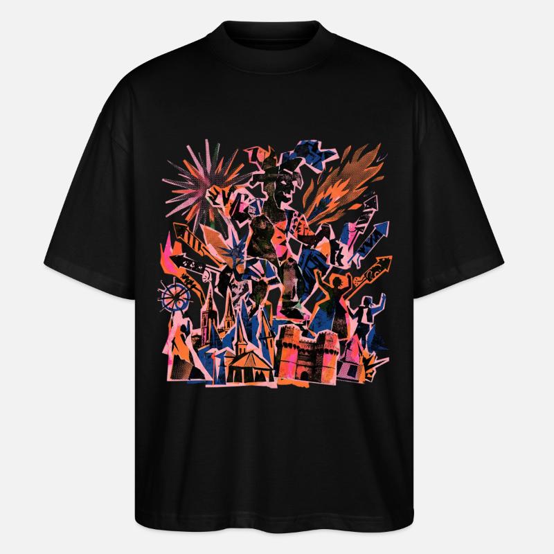 Fallas De Valencia Risographie - Stanley/Stella Oversized Unisex Bio T-Shirt Blaster 2.0 - Schwarz