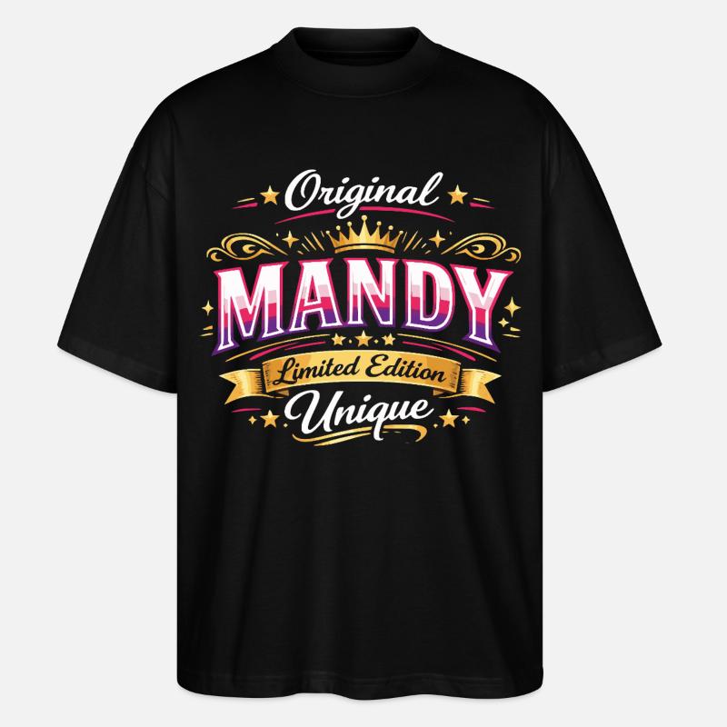 Mandy Name - Stanley/Stella Oversized Unisex Organic T-shirt Blaster 2.0 - black