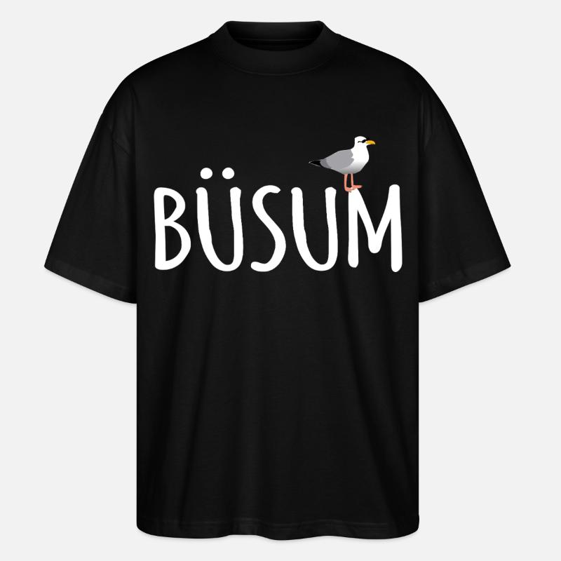 Büsum Möwe - Stanley/Stella Oversized Unisex Bio T-Shirt Blaster 2.0 - Schwarz