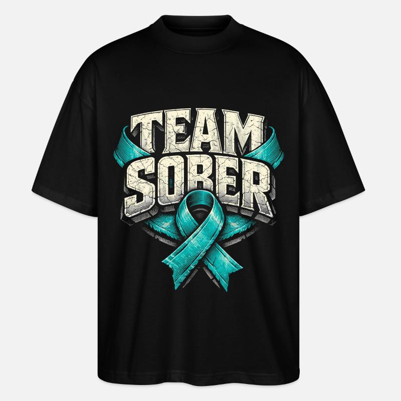 Detoxification Withdrawal Addicted Team Sober - Stanley/Stella Oversized Unisex Organic T-shirt Blaster 2.0 - black