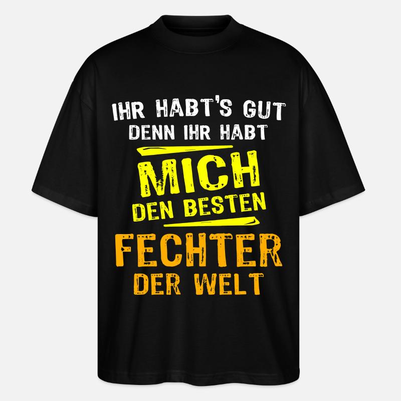Fechter Geschenk - Stanley/Stella Oversized Unisex Bio T-Shirt Blaster 2.0 - Schwarz
