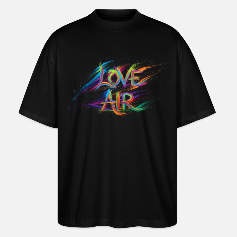 Farbenfrohe Liebesluft-Text-Gemälde - Stanley/Stella Oversized Unisex Bio T-Shirt Blaster 2.0 - Schwarz