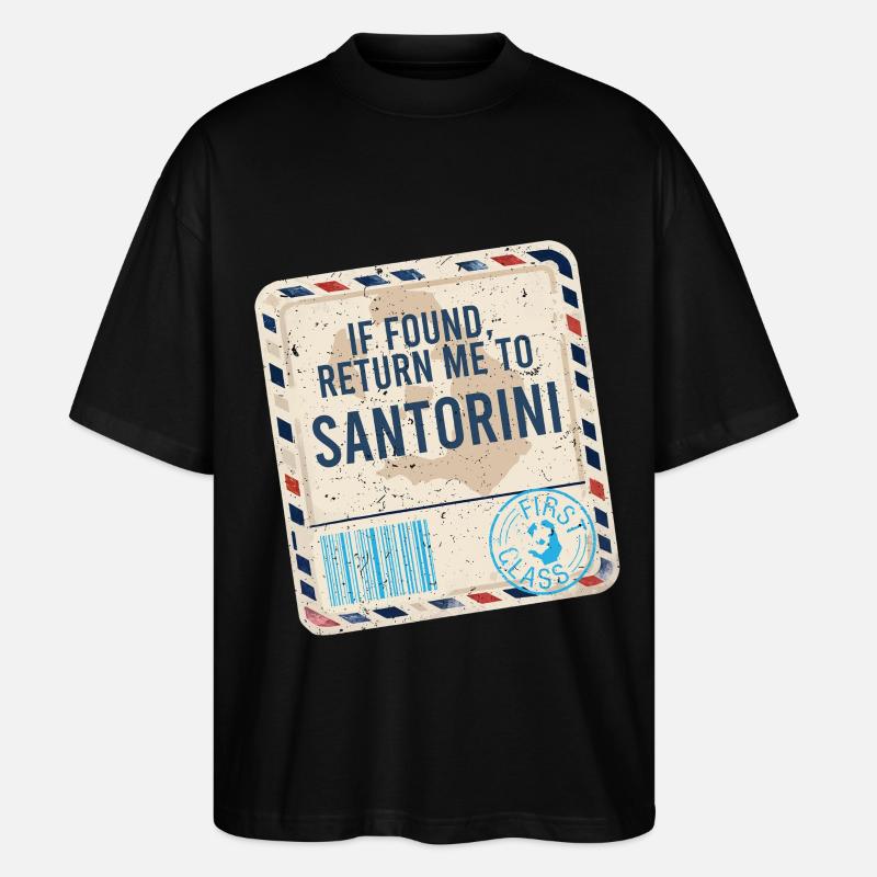If Found Return To Santorini - Stanley/Stella Oversized Unisex Organic T-shirt Blaster 2.0 - black