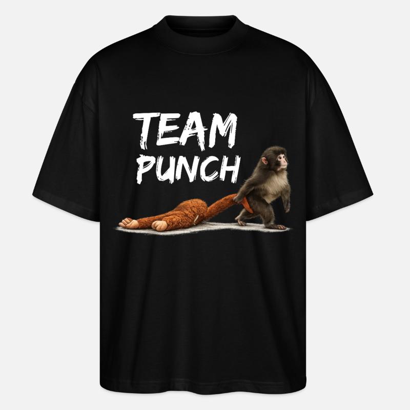 Team Punch Viral Monkey Shirt - Stanley/Stella Oversized Unisex Bio T-Shirt Blaster 2.0 - Schwarz
