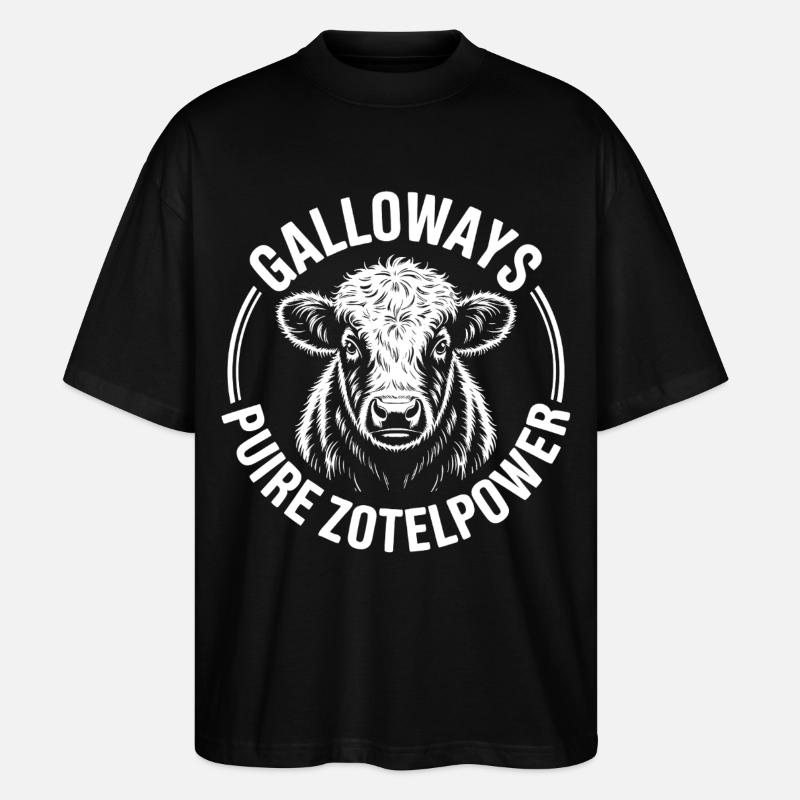 Galloway Rind Kopf - Stanley/Stella Oversized Unisex Bio T-Shirt Blaster 2.0 - Schwarz