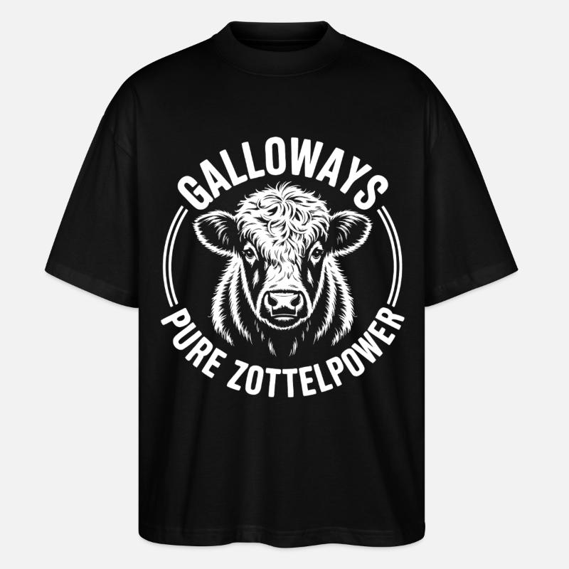 Tête de bœuf de Galloway - T-shirt bio Blaster 2.0 coupe oversize Stanley/Stella Unisexe - noir