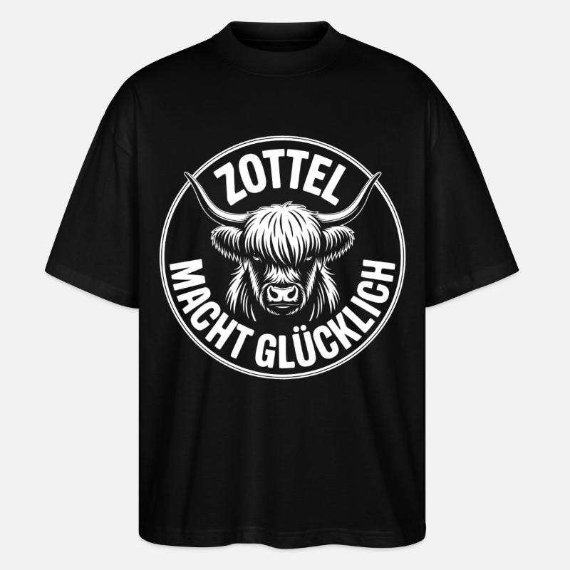 Shaggy rend les Highlands heureuses - T-shirt bio Blaster 2.0 coupe oversize Stanley/Stella Unisexe - noir