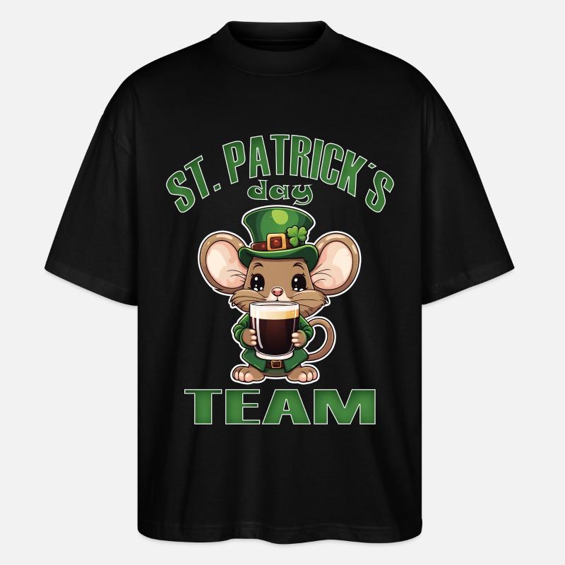 St. Patrick's Mouse Bier, Irische Partei - Stanley/Stella Oversized Unisex Bio T-Shirt Blaster 2.0 - Schwarz