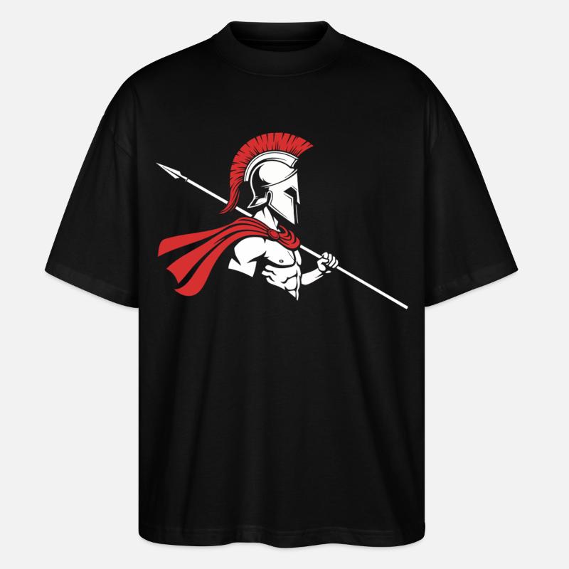 Spartan Profile Spear Logo Maskottchen Krieger - Stanley/Stella Oversized Unisex Bio T-Shirt Blaster 2.0 - Schwarz