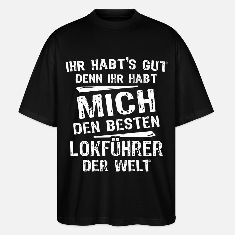 Lokführer - Stanley/Stella Oversized Unisex Bio T-Shirt Blaster 2.0 - Schwarz