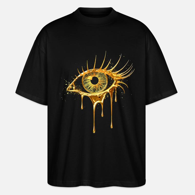 Regard d’œil doré - T-shirt bio Blaster 2.0 coupe oversize Stanley/Stella Unisexe - noir