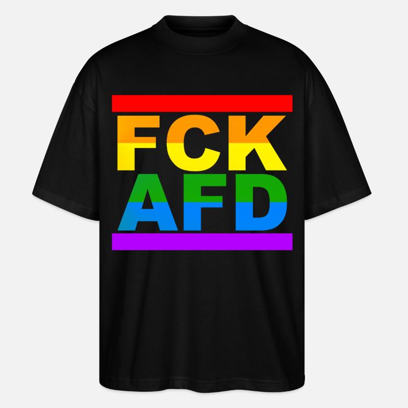 FCK AFD - Stanley/Stella Oversized Unisex Bio T-Shirt Blaster 2.0 - Schwarz