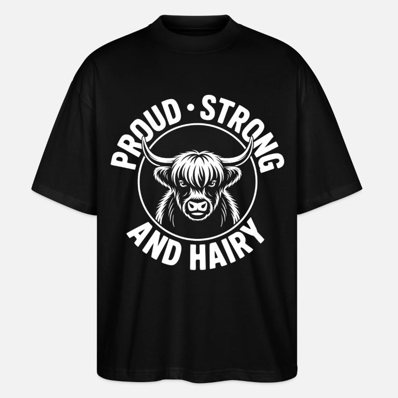 Highland Zottelpower - Stanley/Stella Oversized Unisex Bio T-Shirt Blaster 2.0 - Schwarz
