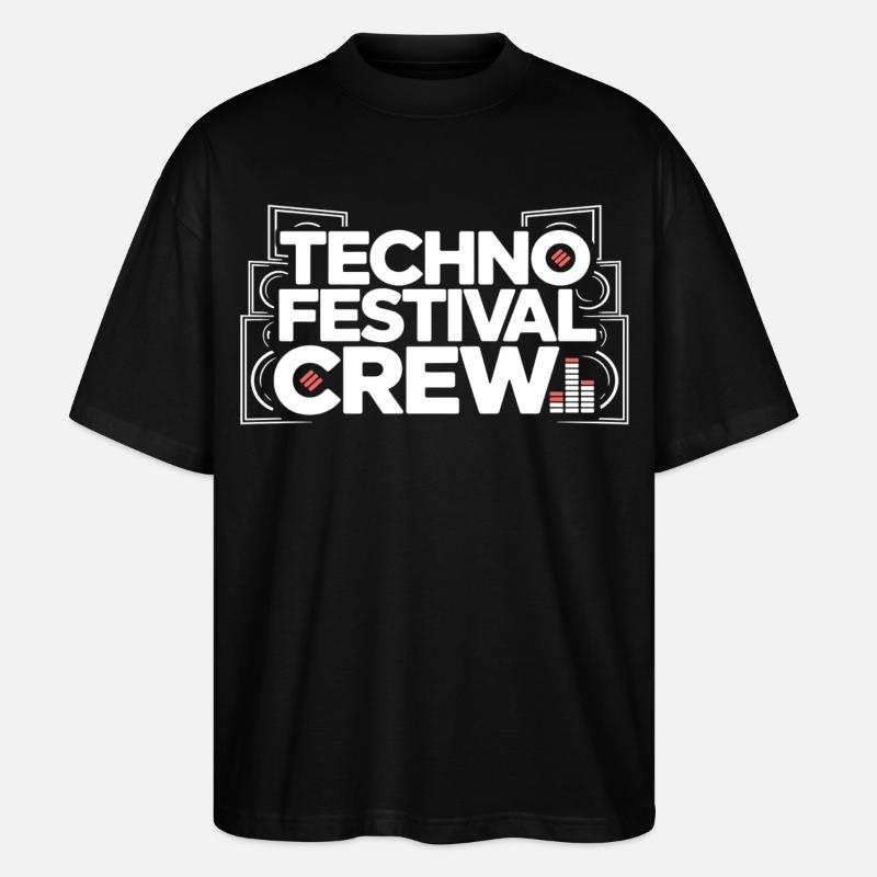 Techno Festival Crew – Techo Party Outfit - Stanley/Stella Oversized Unisex Bio T-Shirt Blaster 2.0 - Schwarz