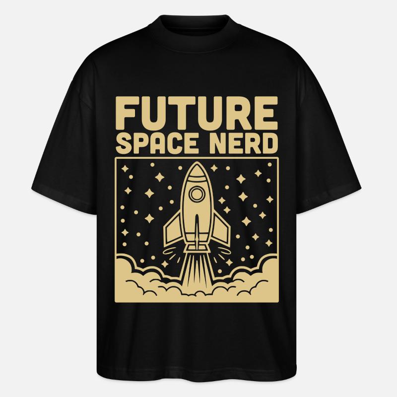 Future Space Nerd Space Rocket Launch - Stanley/Stella Oversized Unisex Organic T-shirt Blaster 2.0 - black