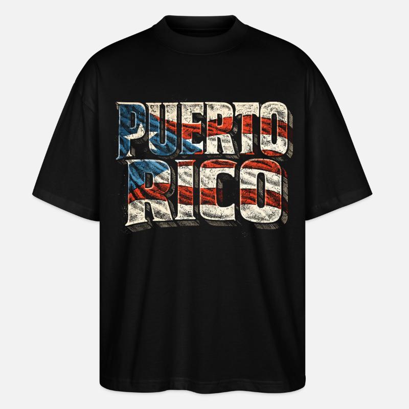 Puerto Rico Boricua - Stanley/Stella Oversized Unisex Bio T-Shirt Blaster 2.0 - Schwarz