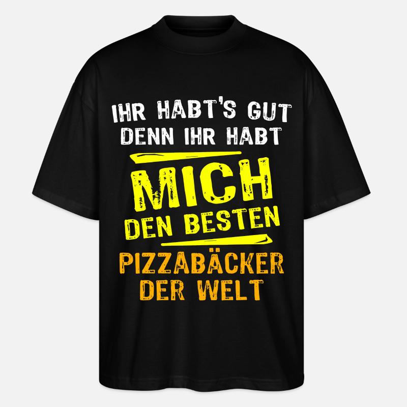 Pizzabäcker Geschenk - Stanley/Stella Oversized Unisex Bio T-Shirt Blaster 2.0 - Schwarz