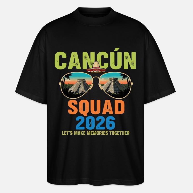 Cancun Squad 2026 Urlaub - Stanley/Stella Oversized Unisex Bio T-Shirt Blaster 2.0 - Schwarz