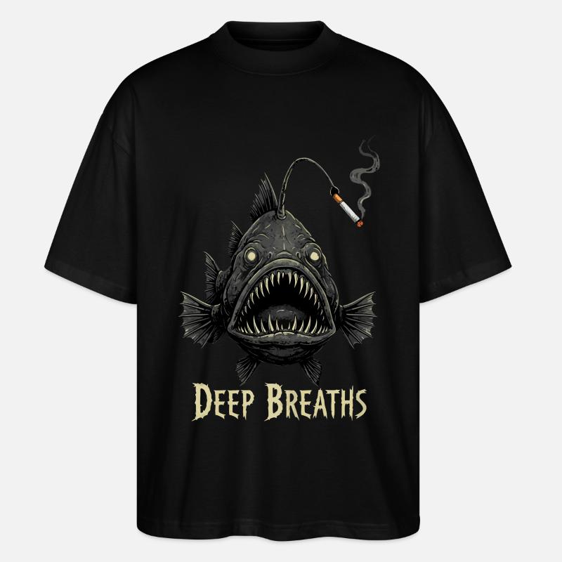 Tief durchatmen Zigarette Anglerfisch - Stanley/Stella Oversized Unisex Bio T-Shirt Blaster 2.0 - Schwarz