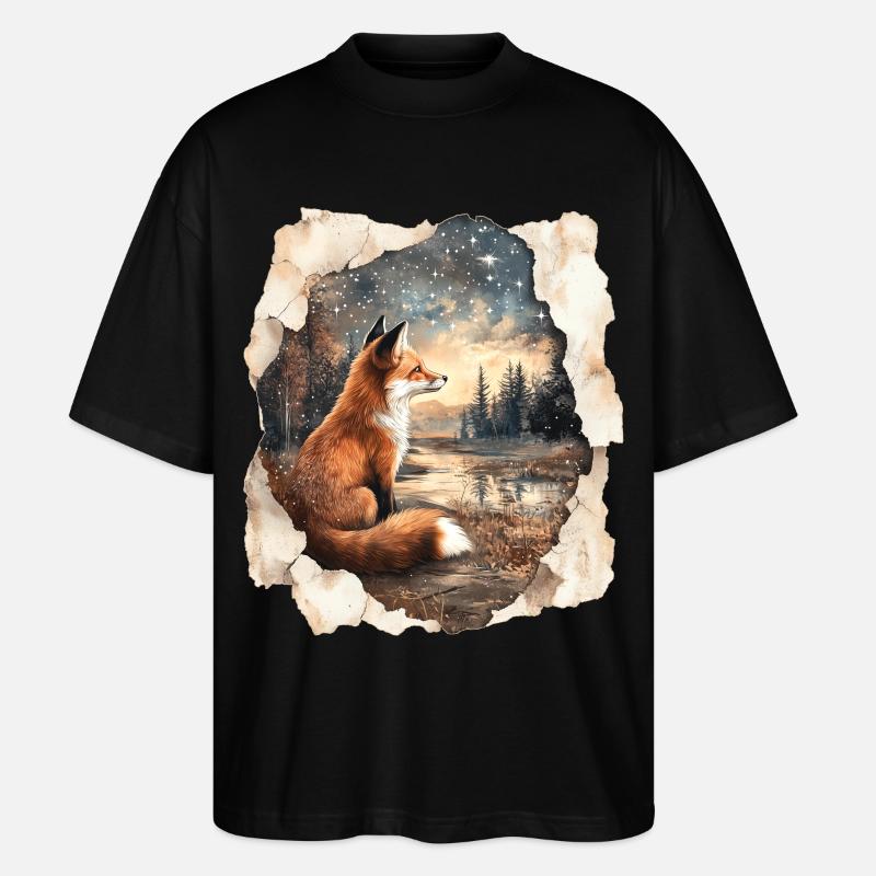 Fuchs Sterne - Stanley/Stella Oversized Unisex Bio T-Shirt Blaster 2.0 - Schwarz