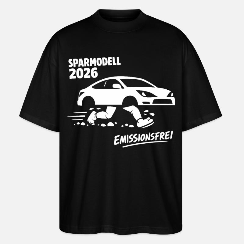 Sparmodell 2026 Emissionsfreies Auto - Stanley/Stella Oversized Unisex Bio T-Shirt Blaster 2.0 - Schwarz