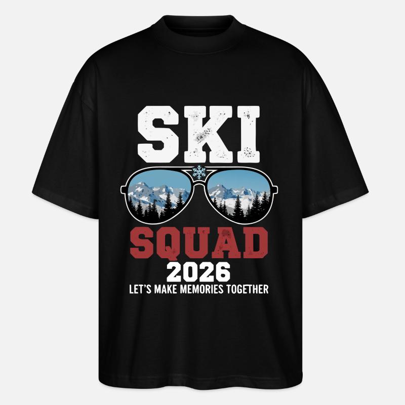 Ski Squad Vacances de ski 2026 - T-shirt bio Blaster 2.0 coupe oversize Stanley/Stella Unisexe - noir