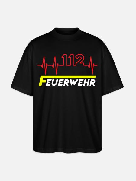 Feuewehr 112 - Stanley/Stella Oversized Unisex Bio T-Shirt Blaster 2.0 - Schwarz