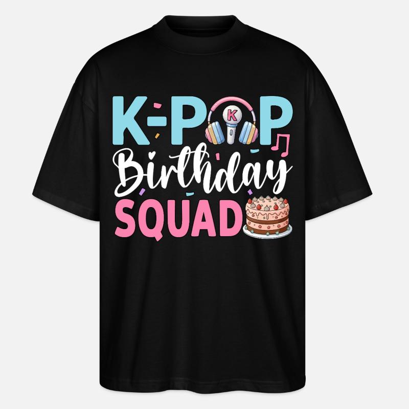 Équipe d’anniversaire K-Pop - T-shirt bio Blaster 2.0 coupe oversize Stanley/Stella Unisexe - noir