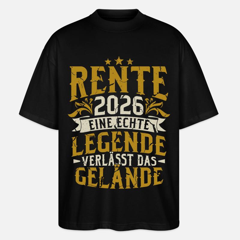 Rente 2026 Renter Ruhestand Geschenk - Stanley/Stella Oversized Unisex Bio T-Shirt Blaster 2.0 - Schwarz