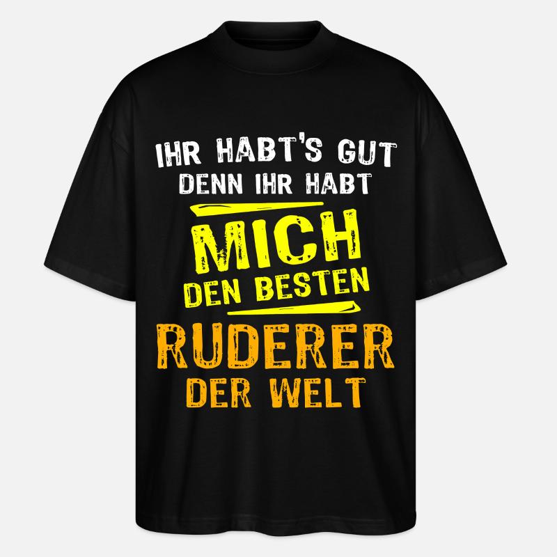 Ruderer Geschenk - Stanley/Stella Oversized Unisex Bio T-Shirt Blaster 2.0 - Schwarz