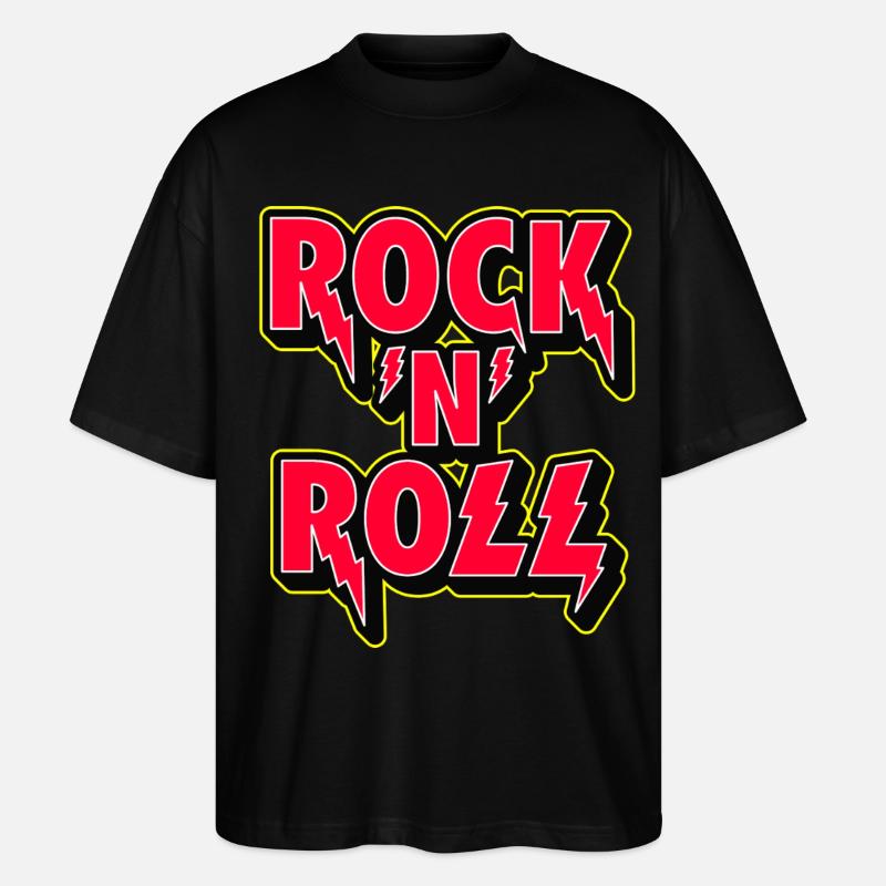 Rock 'n' Roll 3D-Logo - Stanley/Stella Oversized Unisex Bio T-Shirt Blaster 2.0 - Schwarz