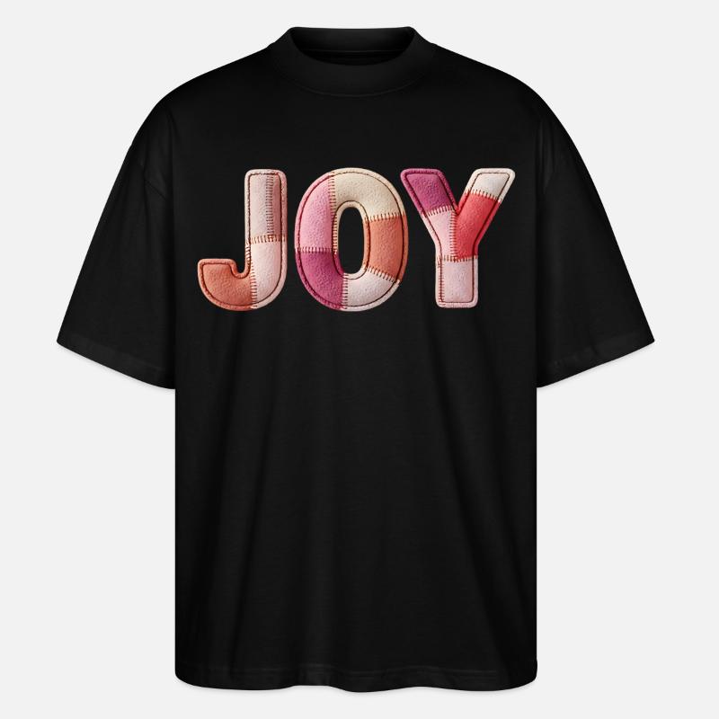 Joy Freude Patchwork Geschenk Frauen - Stanley/Stella Oversized Unisex Bio T-Shirt Blaster 2.0 - Schwarz