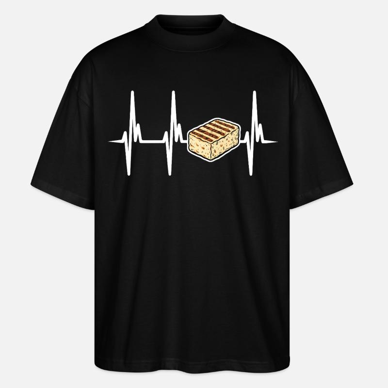 Ich liebe Halloumi Käse - Stanley/Stella Oversized Unisex Bio T-Shirt Blaster 2.0 - Schwarz