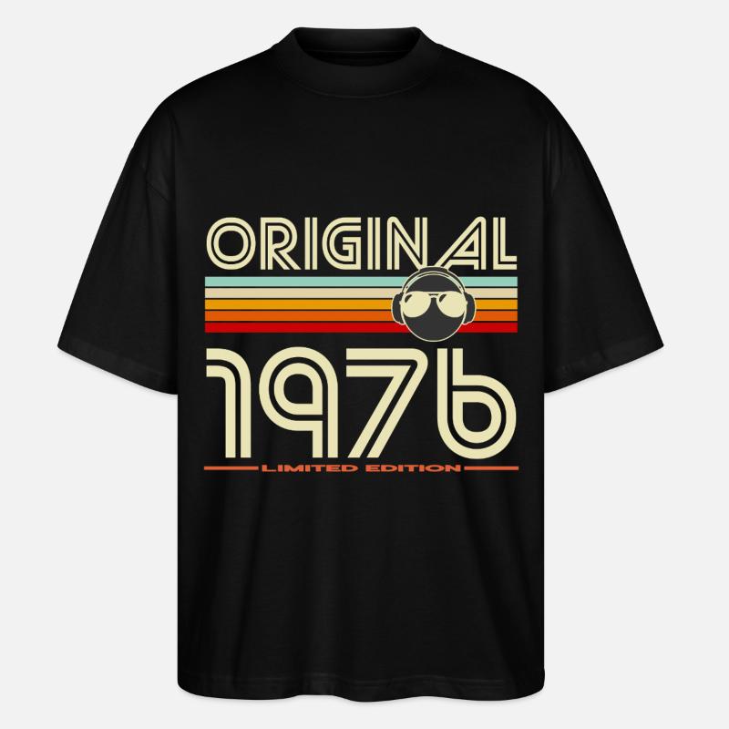 Originale Retro-Kopfhörer von 1976 - Stanley/Stella Oversized Unisex Bio T-Shirt Blaster 2.0 - Schwarz