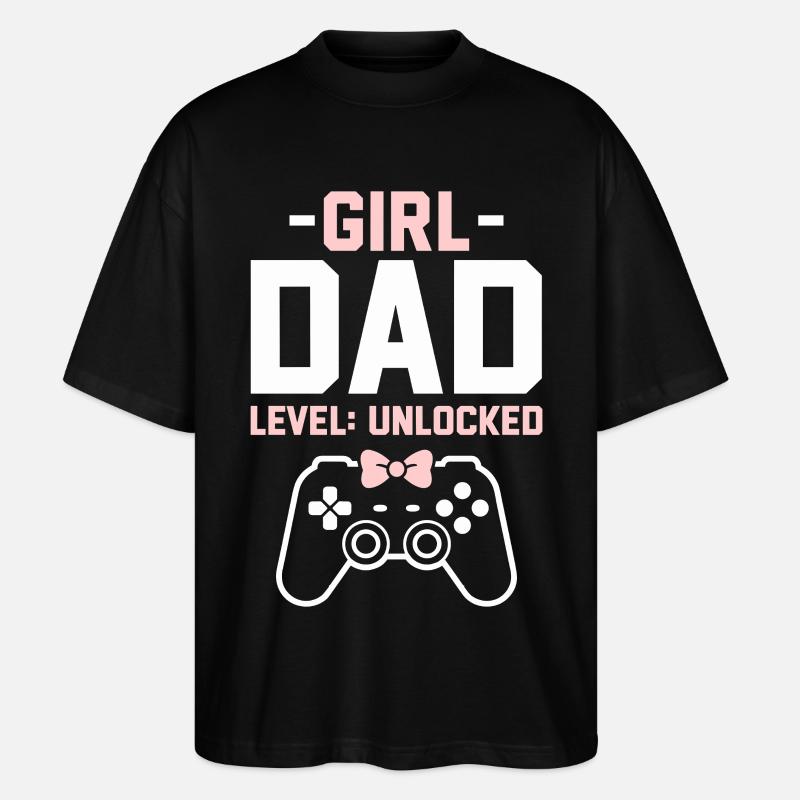 Werdender Papa & Vater, Geburt Tochter Mädchen - Stanley/Stella Oversized Unisex Bio T-Shirt Blaster 2.0 - Schwarz