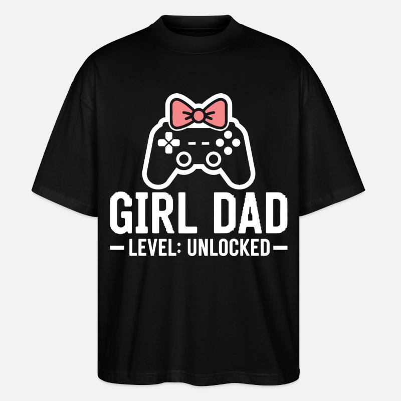 Werdender Papa & Vater, Geburt Tochter Mädchen - Stanley/Stella Oversized Unisex Bio T-Shirt Blaster 2.0 - Schwarz