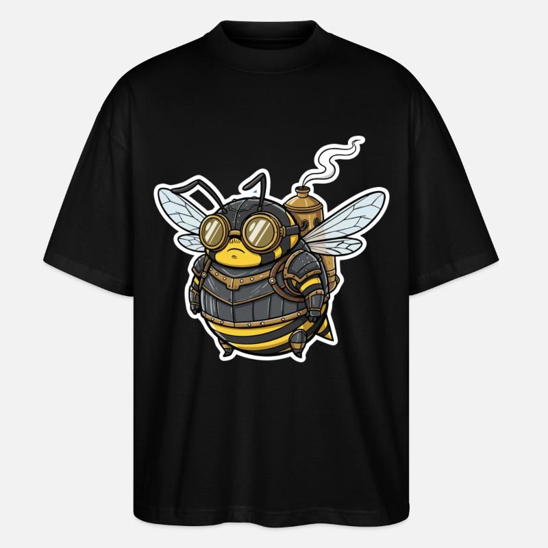 Steampunk Worker Bee Gepanzerte Brille - Stanley/Stella Oversized Unisex Bio T-Shirt Blaster 2.0 - Schwarz