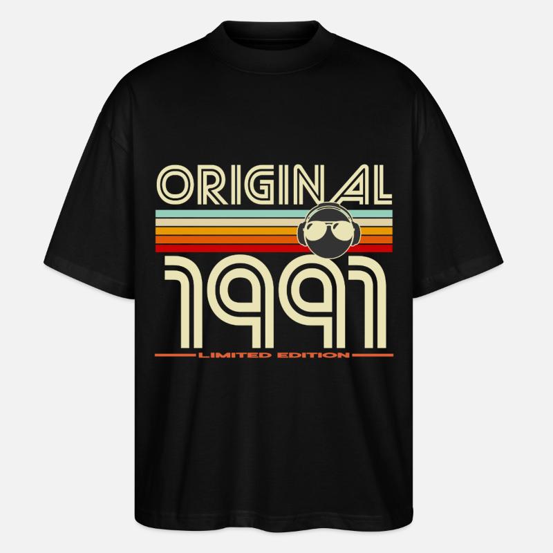 Originale Retro-Edition von 1991 - Stanley/Stella Oversized Unisex Bio T-Shirt Blaster 2.0 - Schwarz