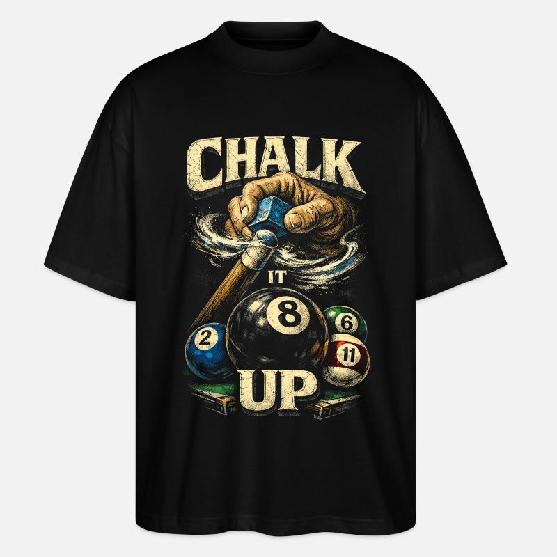 8-Ball Billard Chalk Up - Stanley/Stella Oversized Unisex Bio T-Shirt Blaster 2.0 - Schwarz