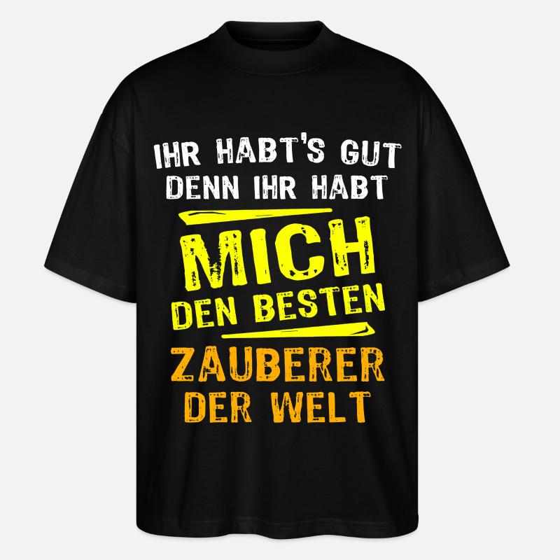 Zauberer Geschenk - Stanley/Stella Oversized Unisex Bio T-Shirt Blaster 2.0 - Schwarz
