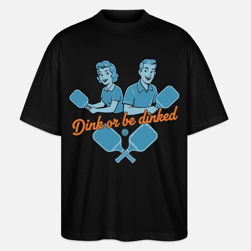 Pickleball-lustiger Spieler Dink Oder Werde Liebe - Stanley/Stella Oversized Unisex Bio T-Shirt Blaster 2.0 - Schwarz