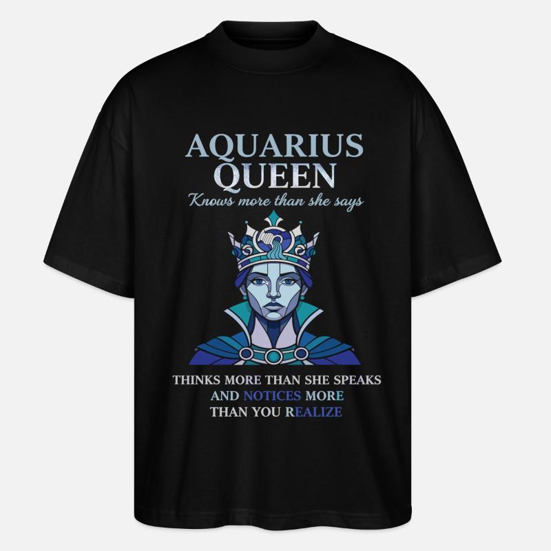Aquarius Queen Sternzeichen Wassermann - Stanley/Stella Oversized Unisex Bio T-Shirt Blaster 2.0 - Schwarz