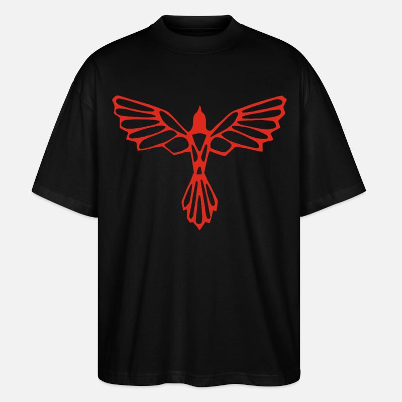 Punaisen linnun lento - Stanley/Stella Blaster 2.0 Unisex Oversized Luomu T-paita - musta