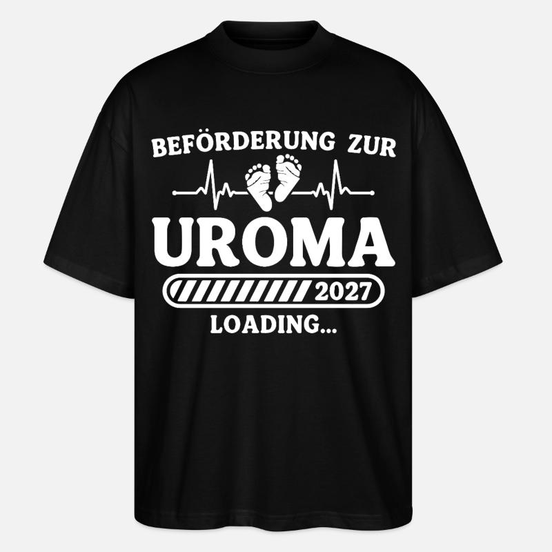 Uroma 2027 Loading – Baby Ankündigung Geschenk - Stanley/Stella Oversized Unisex Bio T-Shirt Blaster 2.0 - Schwarz