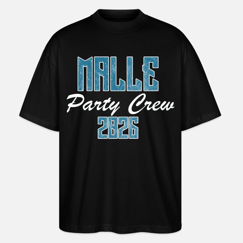 Mallorca, Party Crew - Stanley/Stella Oversized Unisex Bio T-Shirt Blaster 2.0 - Schwarz